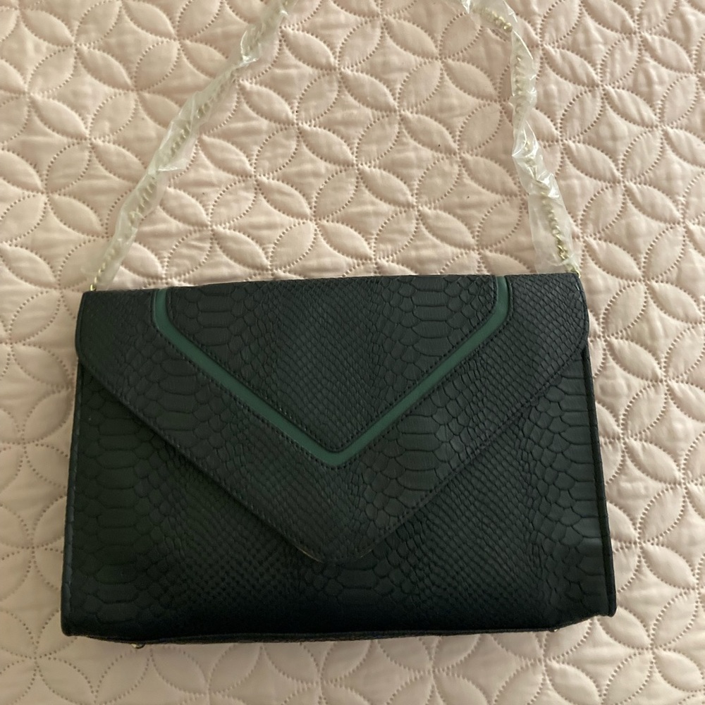 Pacific Amore Clutch with gold chain shoulder strap  new